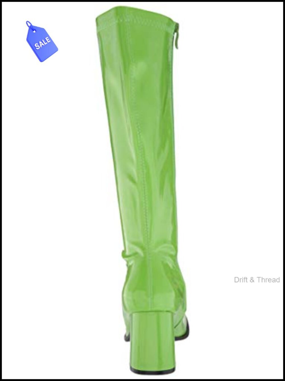 Women's Knee High Boot Stretch Polyurethane Square Toe Block Heel Zip - Picture 2 of 6